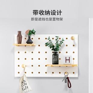 家庭电表箱盖板配电箱遮挡物装饰置物架创意挂件带衣架挂钩家用