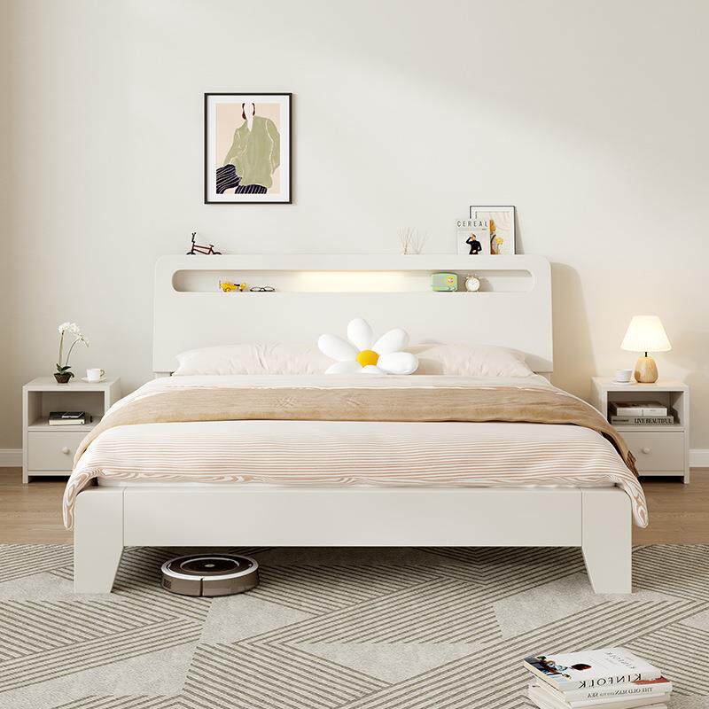 床简约现代1.5米双人1.实8出租房用木经济型1.2m单人床架ORN奶床