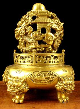 纯黄铜九转乾坤摆件 时来 可旋转 吉祥工艺品礼品摆件