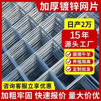建筑钢筋网片鸽舍鸡狗笼加粗养殖铁丝网片水泥地防裂网镀锌钢丝网