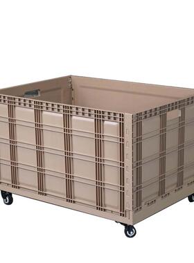 8260塑料带轮折叠周转箱仓物储业工生箱鲜胶OKR框流箱PP环保材质