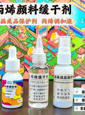 【丙烯缓干剂+油画保护剂+调和液】DIY数字油画专用丙烯颜料套装