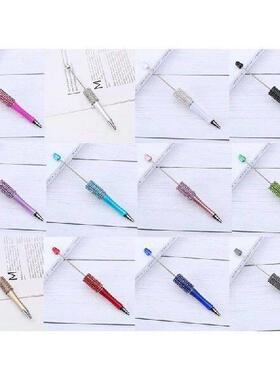 12 PCS Diamond Beaded Pen DIY Colorful Beadable Ballpoint