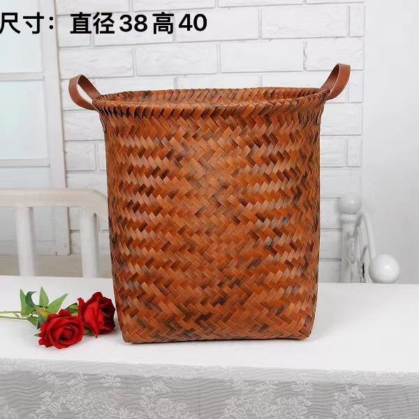 手工仿藤编脏衣篮收纳筐美式大框
