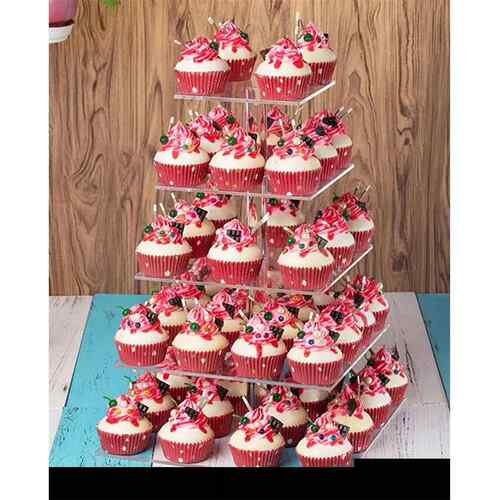 5层方形亚克力蛋糕展示架 婚礼蛋糕架 水果甜点摆放架 cake stand