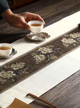 新中式桌旗结婚礼喜庆红色长条茶几桌布装饰喜事电视柜盖布餐桌布