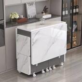 家用折叠餐小桌可移动型伸缩长方形简易户多功能桌组合吃见描述饭