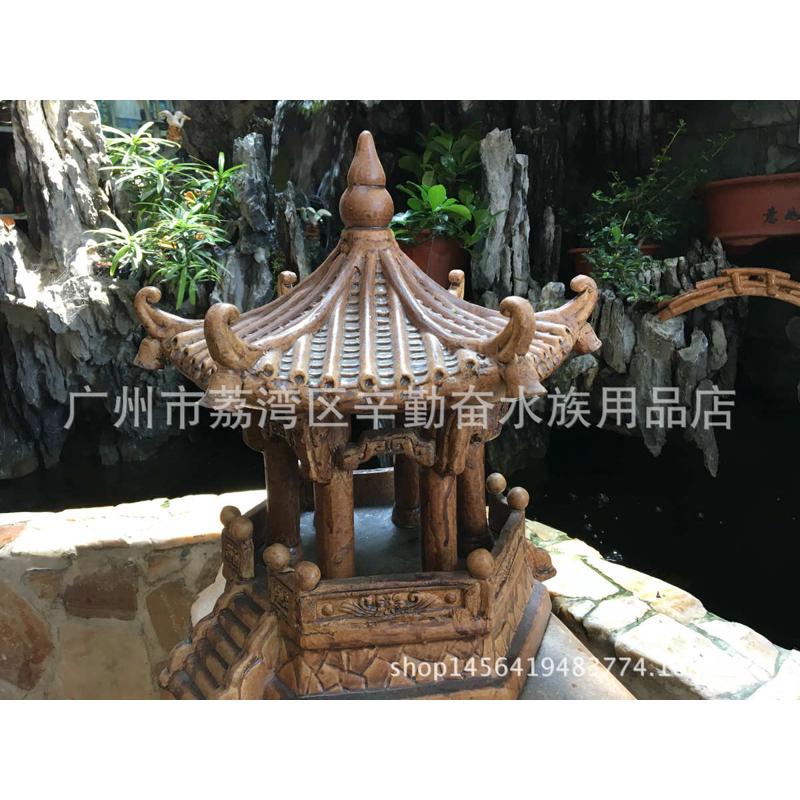 厂家直销盆景假山配件 水族箱鱼缸摆件造景石湾精品彩墨大号单层