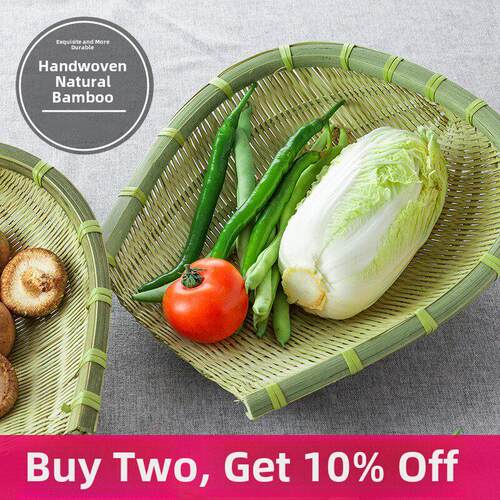 黄一府竹编筲箕竹制品手工竹篮厨房家用小簸箕竹筛子竹馒头筐