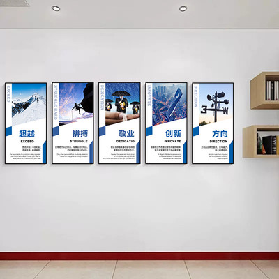 企业文化挂画公司形象墙办公室装饰画会议室墙贴走廊壁画励志标语