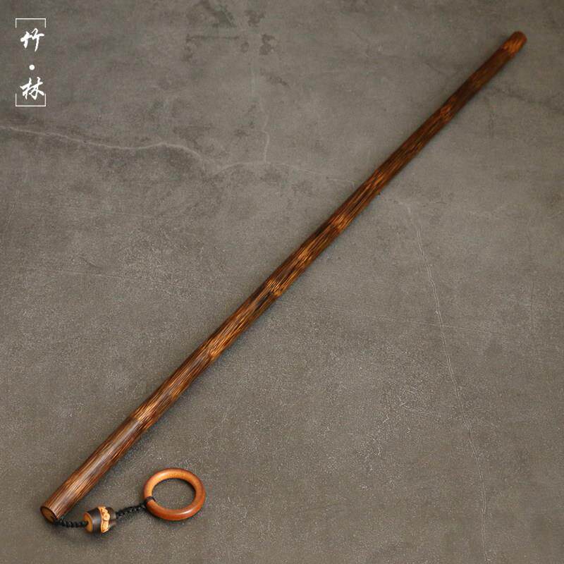 精品纯手工精磨天然金丝竹教鞭竹制实心竹棍手杖把玩手把件家教棍