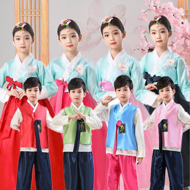 朝鲜民族服鲜族舞蹈表演出服大长今男女童韩服装幼儿童韩版韩服秋