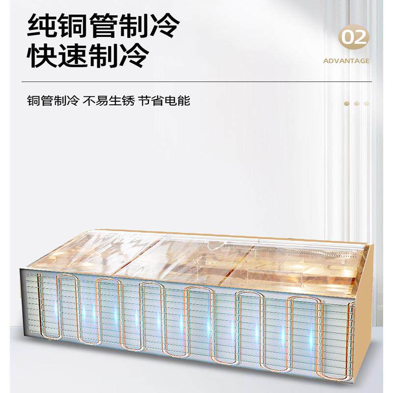 新款直销阶梯冰台展示柜 商超海鲜冷藏展示柜自助点菜柜 餐饮台式