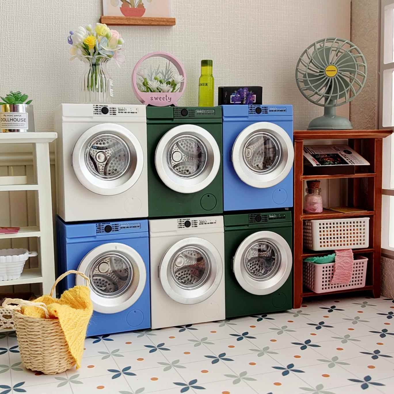 玩具1充电款迷你洗衣机模型可动12分微缩家电电器ob11娃用场景