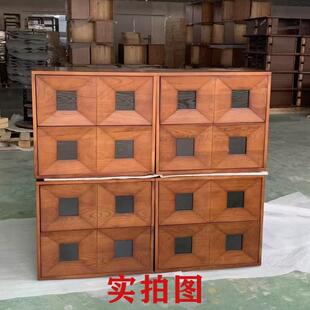 光阴收纳柜实木复古组合斗柜家用客厅边柜中古风储物置物卡门柜