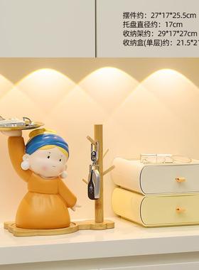 高档进门玄钥匙收纳摆件戴装珍珠耳少女环创意客厅关酒柜饰品乔迁