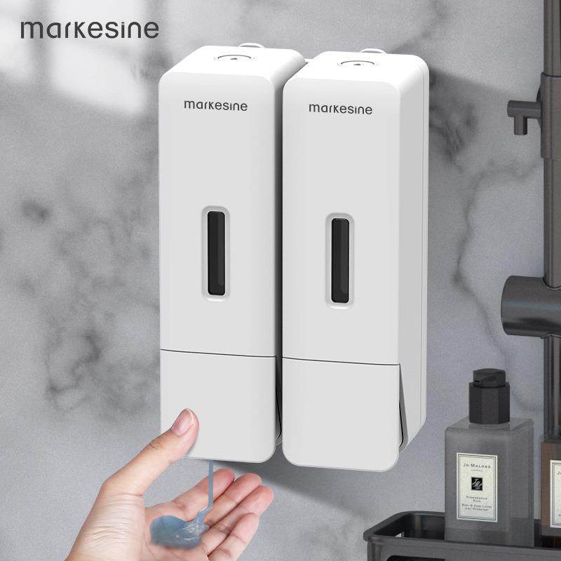 壁挂式皂液器免打孔酒店浴室洗发水沐浴露分装瓶厨房洗手液按压盒