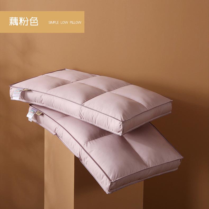 高品质100全棉60S贡缎六宫格定型绗缝羽丝绒枕芯护颈单人舒适枕头