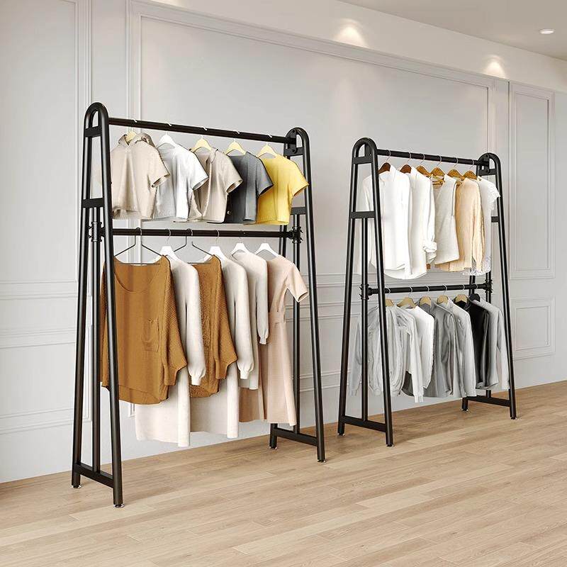 A10L衣架落地卧室内挂衣架双层阳台晾衣架简易衣帽架家用房间衣服