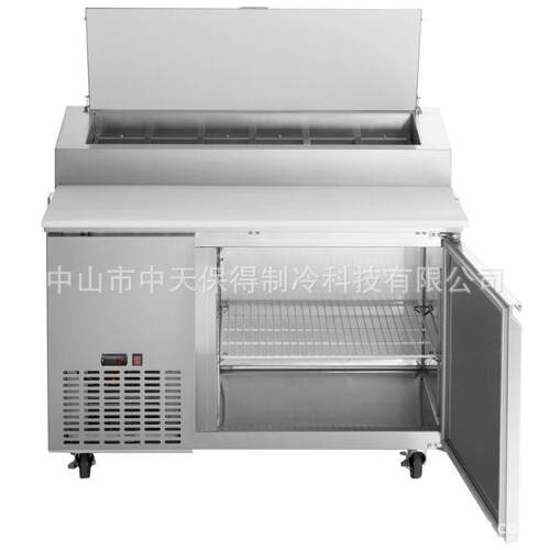 大理石台面披萨工作台商用厨房设备保鲜冷藏不锈钢沙拉台操作台