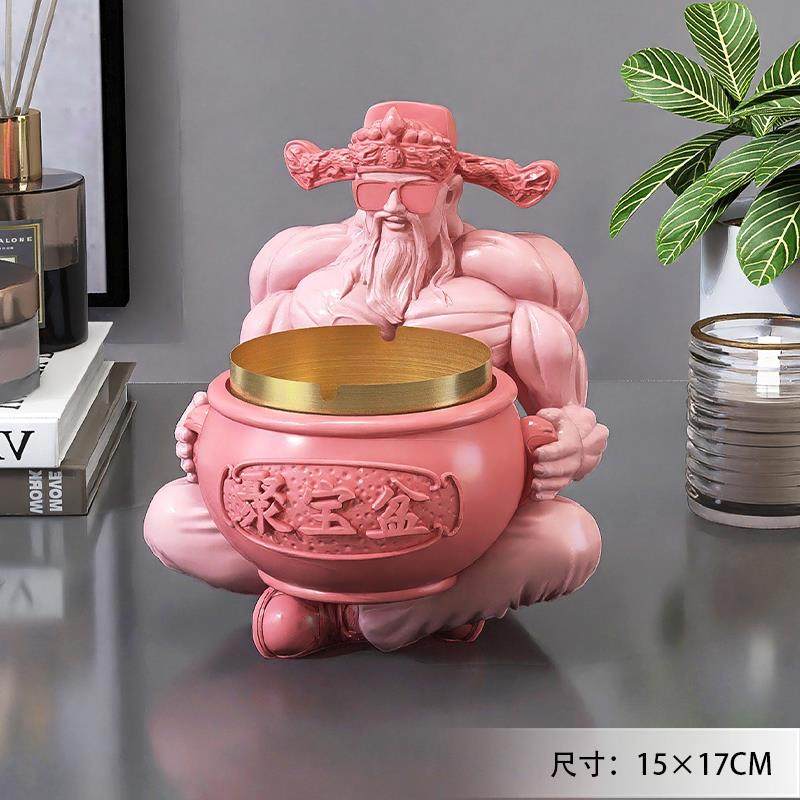 高档国潮肌肉神品烟灰缸摆客件厅家用玄关财装饰办公室摆设送男友