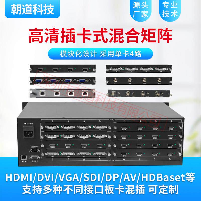 16进16出高清混合矩阵8/12/20/24/28HDMI/VGA/DVI影片切换器插卡