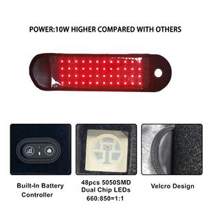 跨境红光面部脖子10W护腕带48颗红外850nm加热震动按摩手腕绑带