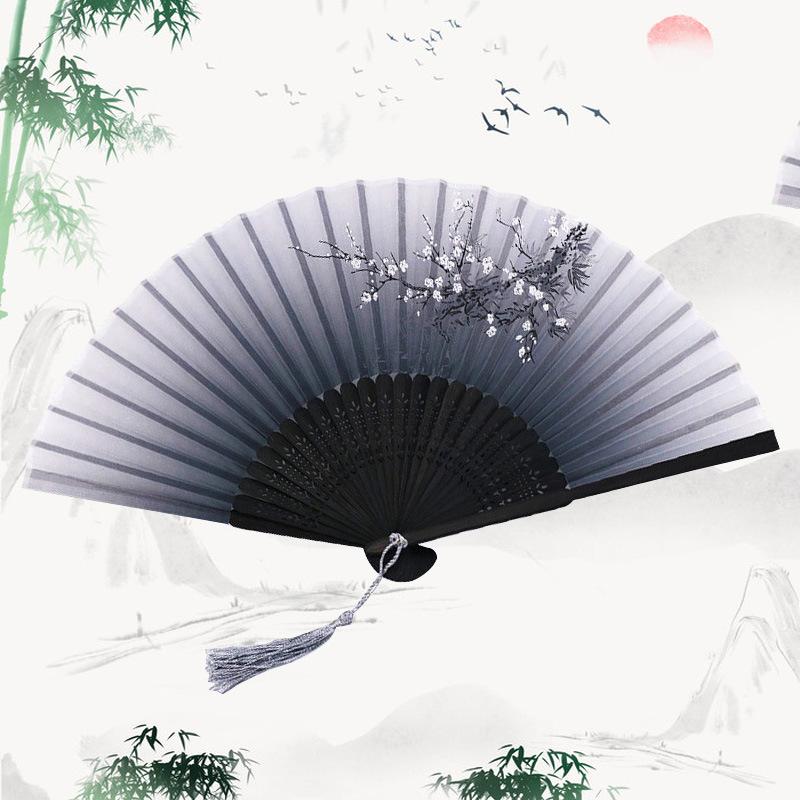 宫扇古风扇子团扇女童加长毛扇折扇绸扇古典广场舞舞蹈扇夏天演出图片