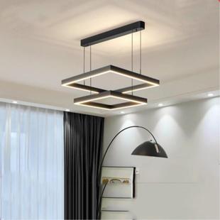 形客厅灯吊灯简方约轻33548奢灯饰l意ed创个性 长方红形大厅吸顶网