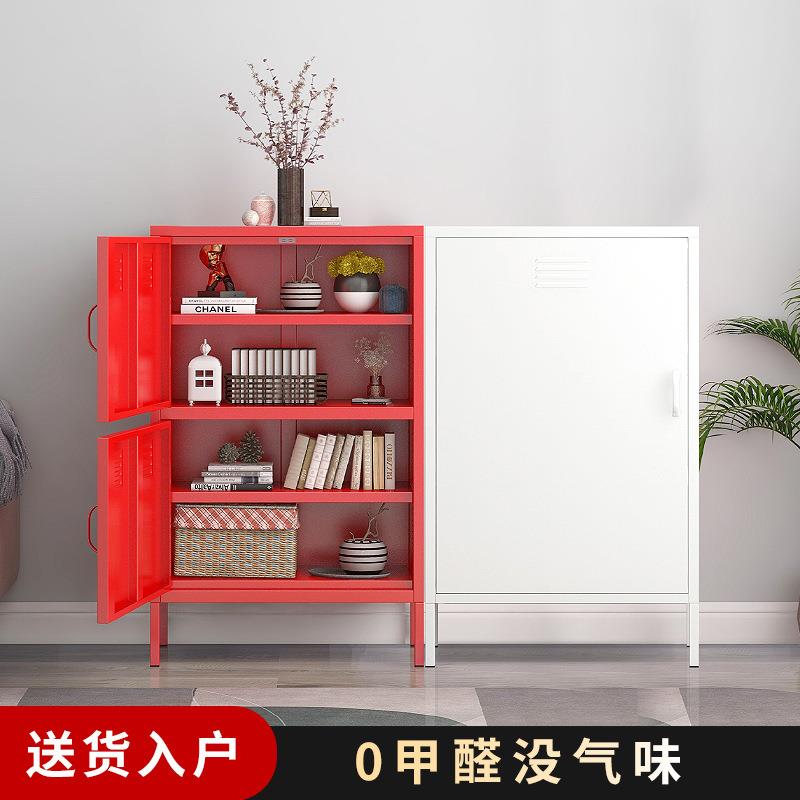 现代铁白色餐边柜北欧简约阳台储物柜客厅靠墙窄型置物柜厨房碗柜