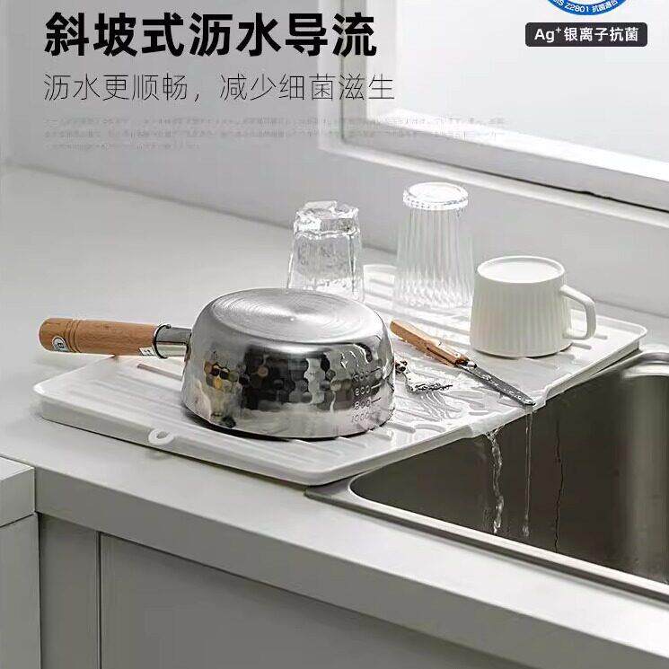 日本优选沥水托盘台面碗碟收纳架水槽餐具杯子架家用厨房置物架
