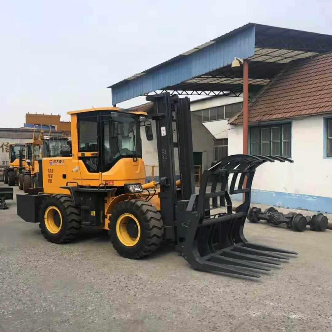 四轮叉车吊车一体机 工地升降柴油叉车 全自动越野叉车省时省力