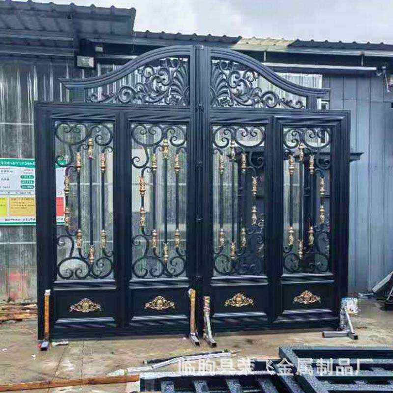 铝合金农村庭院大门对开欧式铝艺别墅入户平开庭院专用