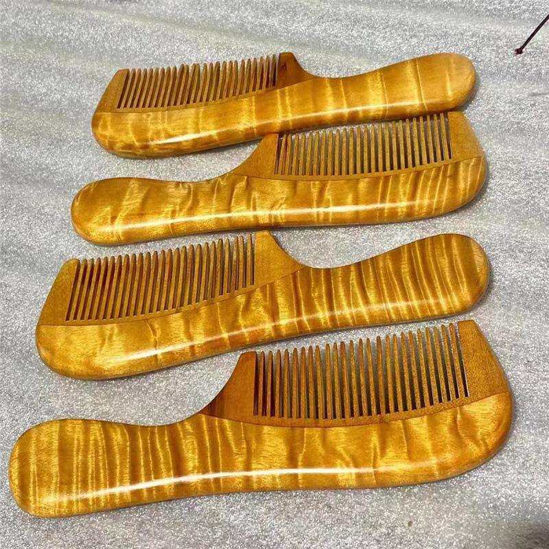 金丝楠木梳 桢楠满波梳子 木质工艺品女士木梳送礼