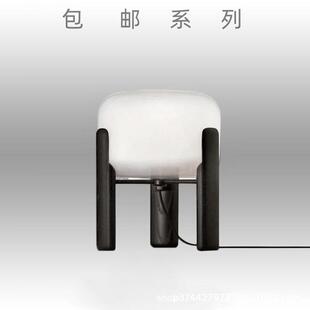 客厅样板房装 饰 创意北欧设计师个性 现代简约轻奢主卧木艺台灯时尚