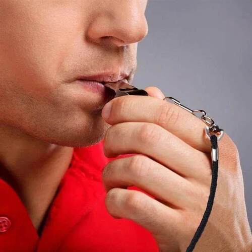 High Quality Black Whistle Referee Game Halter Whistle Outdo