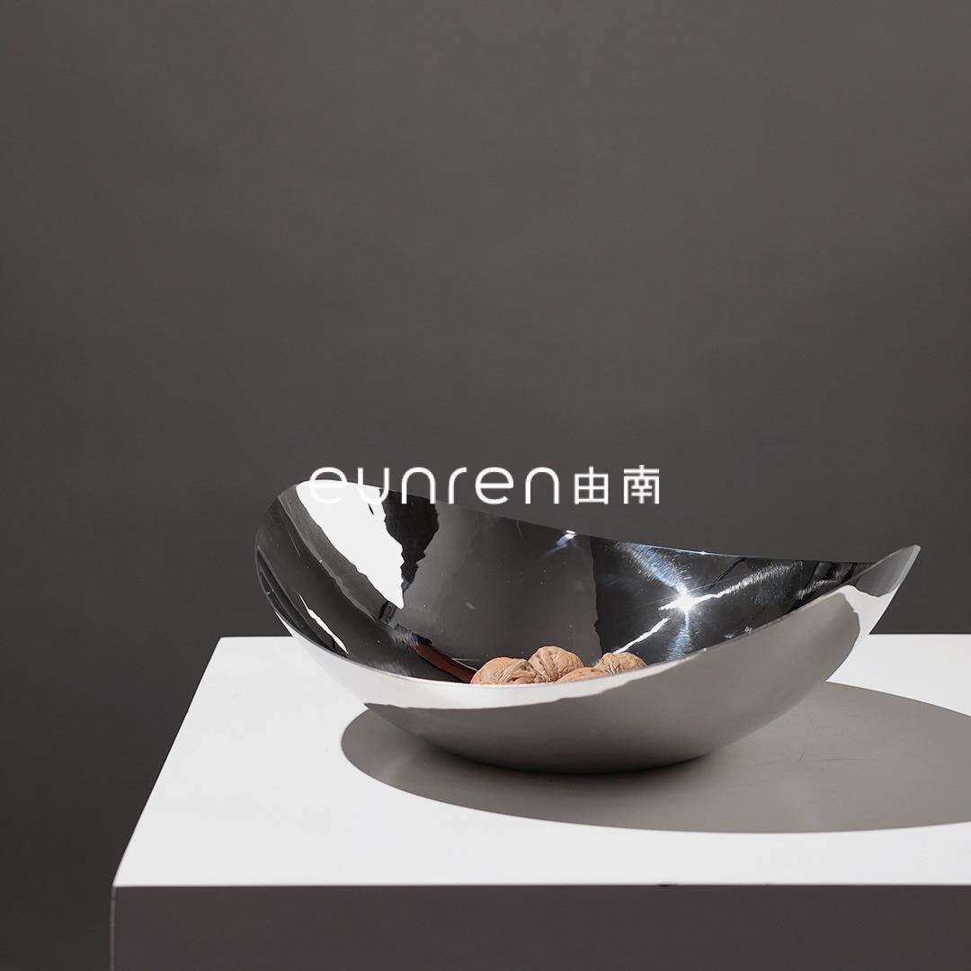 约轻奢不锈钢创意水果盘客家居厅摆盘YSO样板房间装软简饰托盘摆