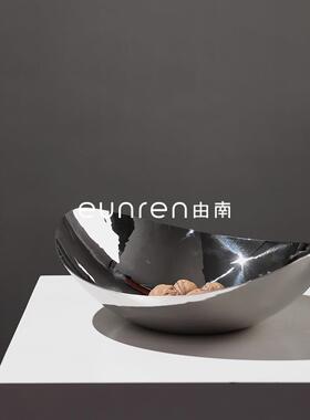 约轻奢不锈钢创意水果盘客家居厅摆盘YSO样板房间装软简饰托盘摆