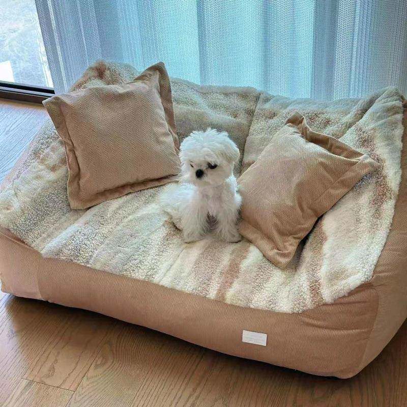 春夏冰豆豆宠物沙发宠物床大号狗窝全可拆洗秋冬加绒狗床狗沙发
