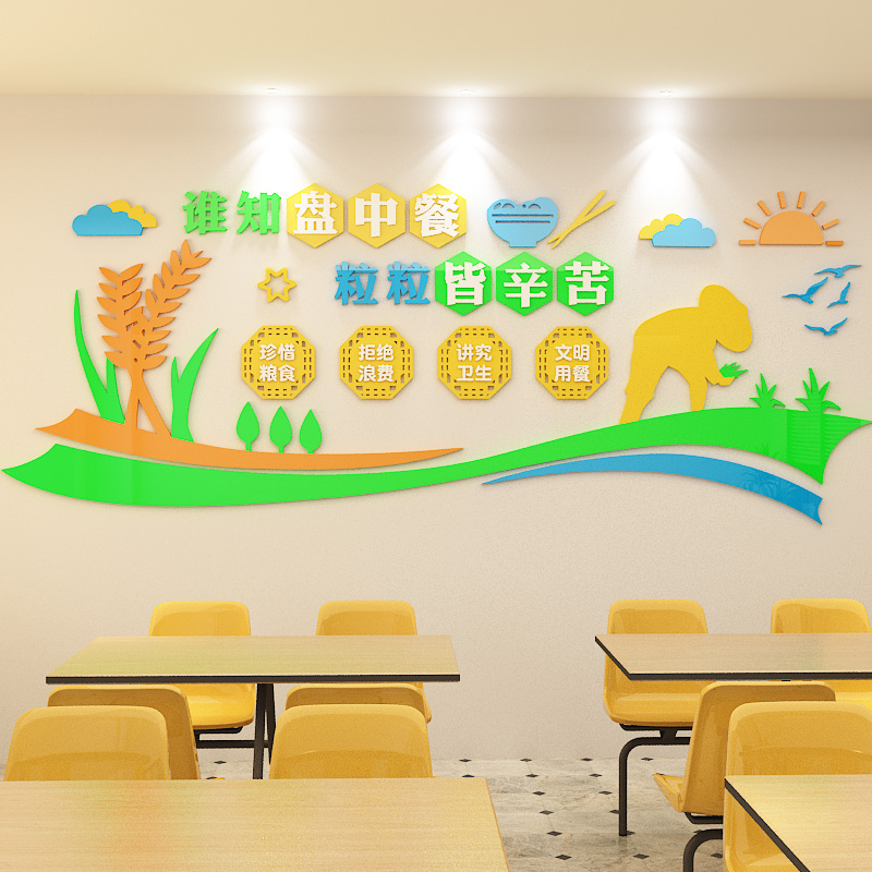 文化墙面装饰食品安全墙贴公司学校食堂饭店餐厅厨房文化标语贴纸