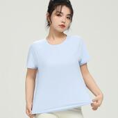 软糯亲肤运动短袖 跑步健身恤训练上衣显瘦透气瑜伽健身服 女大码