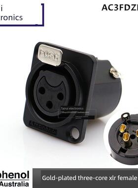 安费诺Ac3Fdzb-Au三核镀金Xlr母麦克风放大器音频Xlr基地