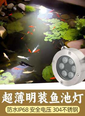 户外鱼池壁灯不锈钢水池喷泉灯广场景观灯明装射灯庭院假山氛围灯
