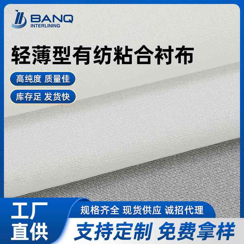 服装辅料硬衬窗帘有纺粘合布 耐水洗轻薄型有纺高档衬布