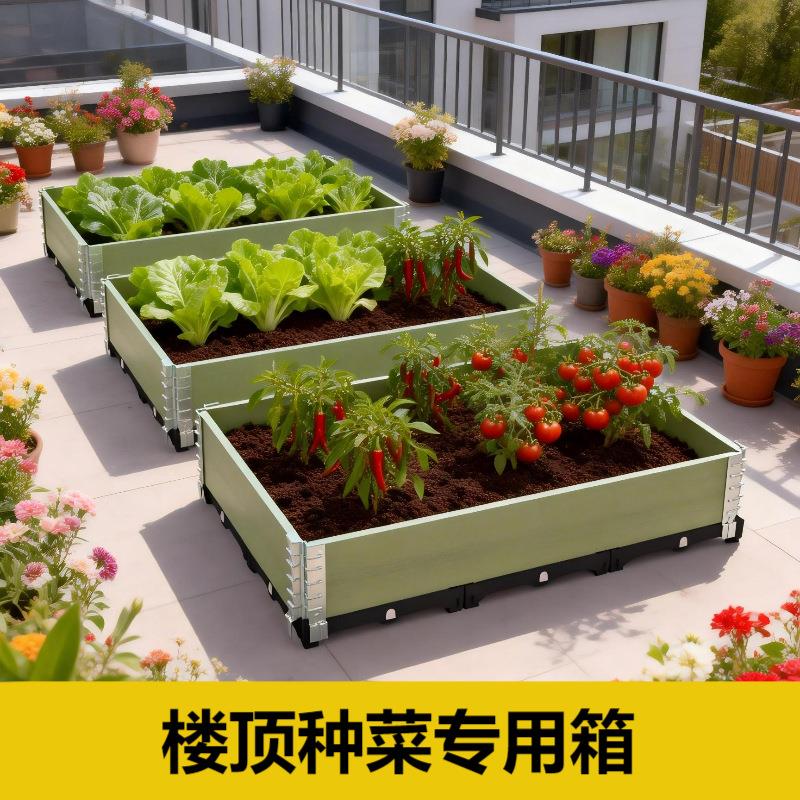 天台楼顶种菜专用箱屋顶顶楼特大号家用家里家庭长条盆实木花盆