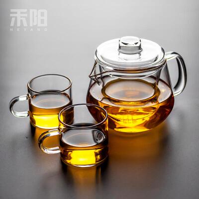 高档禾阳 璃日厚功玻夫茶具套装式茶杯小茶盘家用简约耐高温加泡