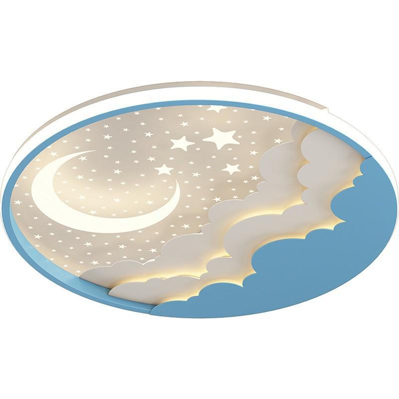 2024新款儿童灯简约卡通创意卧室灯北欧星空吸顶灯书房灯圆形灯