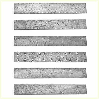 大马士革钢胚钢条110层无心全硬花纹钢刀胚手工锻打千层钢DIY刀条