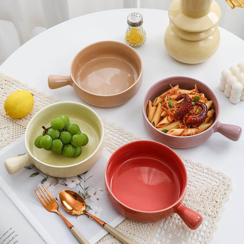 ins手柄陶瓷碗甜品碗沙拉碗面碗烘焙碗早餐碗拉面碗水果碗
