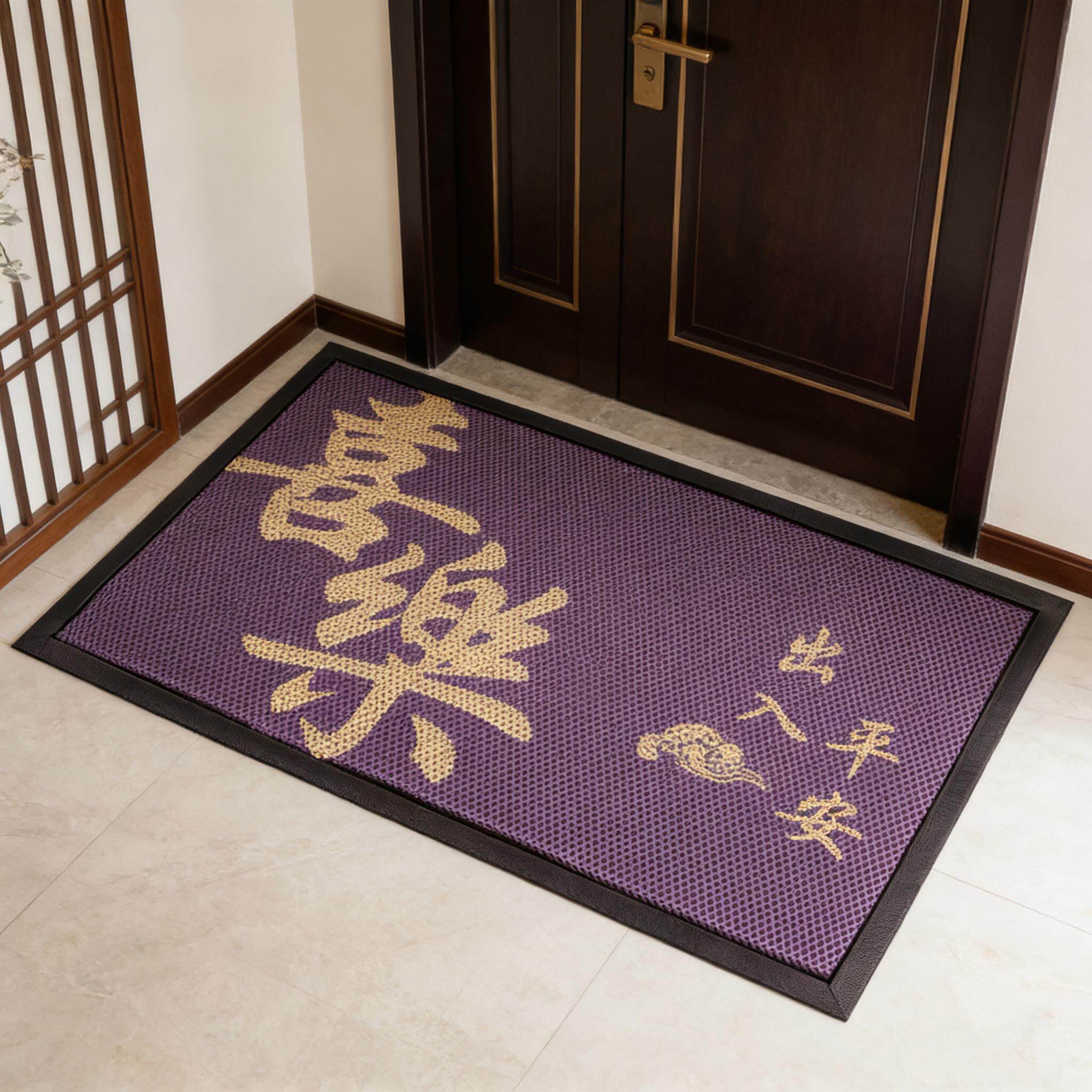 新中式高级感弹力网地垫入户蹭土地毯耐脏门口垫家用室外防滑垫子